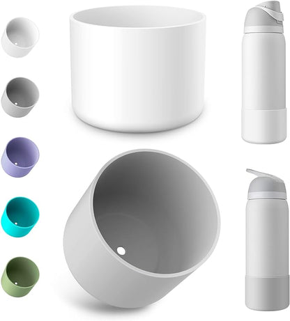 2PCS Silicone Water Bottle Boot for Owala 24oz 32oz 40oz, Protective Bottom Bumper Anti-Slip Sleeve for FreeSip, Twist, and Flip Stainless Steel Bottles, Dishwasher Safe and BPA Free