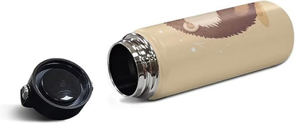 Hedgehog Workout Water Bottle For Women Men Insulated, 20 Oz Stainless Steel Water Bottle with Handle Suitable for Work School Gym Travelling