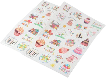 50/60 Pcs Cute Cake Candy Stickers, Cake Food Stickers, Birthday Dessert Stickers, Birthday Cake Stickers, Teacher Reward Stickers, Household Refrigerator Decoration(A 50 pcs)