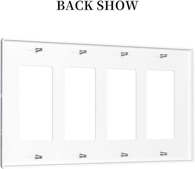 ABC Outer Space 4 Gang Rocker Decora Light Switch Cover Alphabet Galaxy Decorative Outlet Covers Wall Plate Electrical Faceplate Switchplate GFCI for Kidroom Nursery Boyroom Living Room Decor