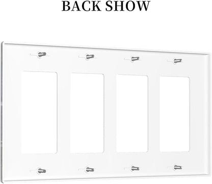 ABC Outer Space 4 Gang Rocker Decora Light Switch Cover Alphabet Galaxy Decorative Outlet Covers Wall Plate Electrical Faceplate Switchplate GFCI for Kidroom Nursery Boyroom Living Room Decor