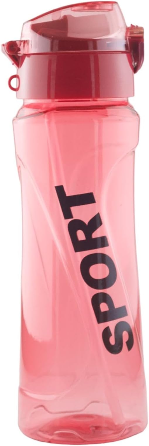 Sports water bottle with straw, easy to drink, easy to carry 22 Oz (Pink)