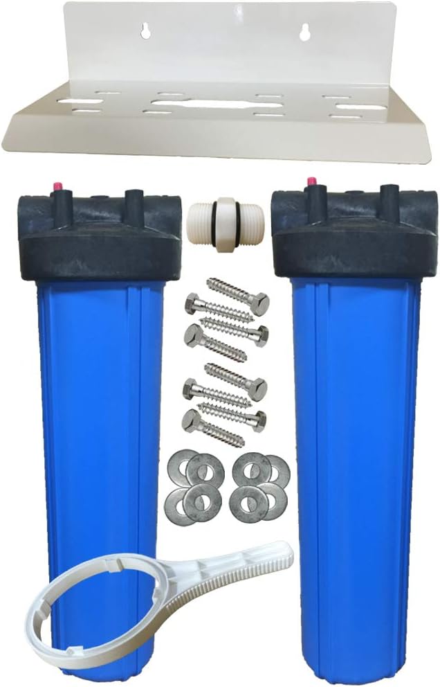 20-inch Two Canister UPGRADED PENTEK Big Blue Sediment and AdEdge Bayoxide E33 Arsenic Water Filter
