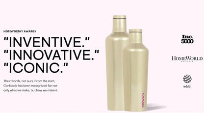 Corkcicle Disney Minnie Mouse Insulated Canteen Travel Water Bottle, Triple Insulated Stainless Steel, Screw-on Cap, Keeps Beverages Cold for 25 Hours or Warm for 12 Hours, 16 oz