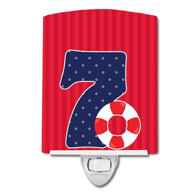 Caroline's Treasures BB8878CNL Nautical Month 7 Ceramic Night Light Compact, UL-Certified, Ideal for Bedroom, Bathroom, Nursery, Hallway, Kitchen, 6x4x3, Multicolor