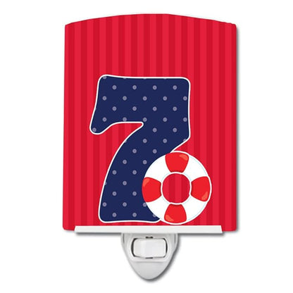 Caroline's Treasures BB8878CNL Nautical Month 7 Ceramic Night Light Compact, UL-Certified, Ideal for Bedroom, Bathroom, Nursery, Hallway, Kitchen, 6x4x3, Multicolor