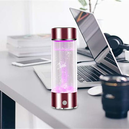 3 Mins Negative Ion Hydrogens-Rich Water Cup Generator Alkaline 450ML Portable USB Charge Electrolytic Generator Lonization Bottle Glass Anti-aging Health Care Cup