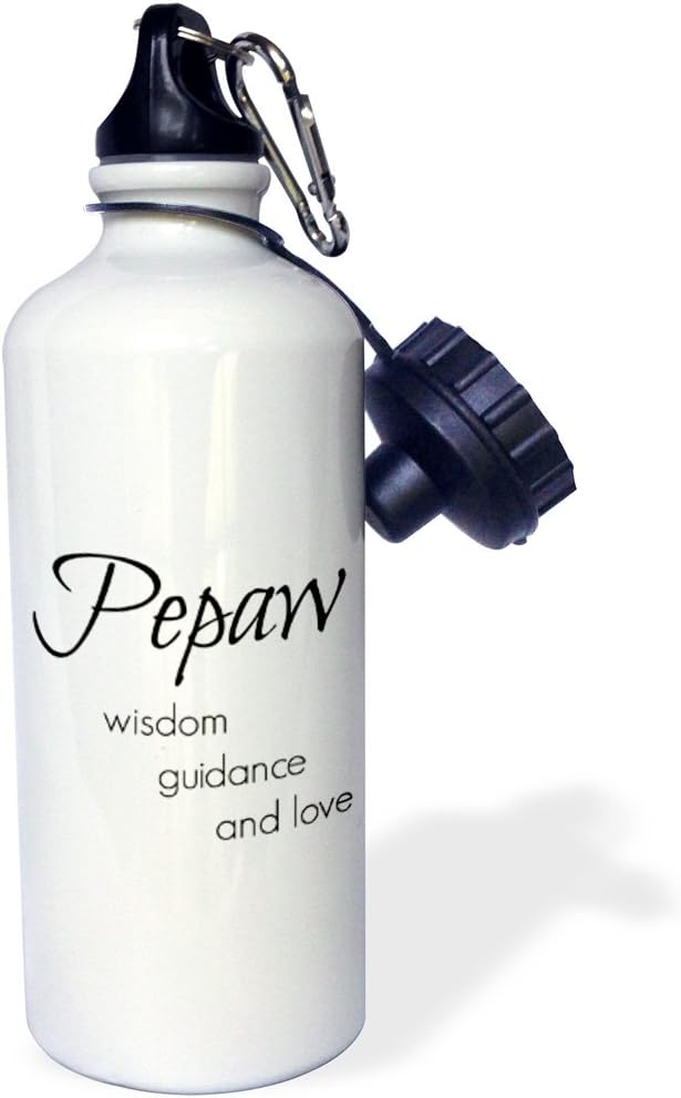 3dRose Pepaw Wisdom, Guidance, Love Straw Water Bottle