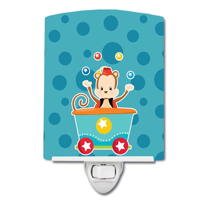 Caroline's Treasures BB8706CNL Circus Money Train Car Ceramic Night Light Compact, UL-Certified, Ideal for Bedroom, Bathroom, Nursery, Hallway, Kitchen, 6x4x3, Multicolor