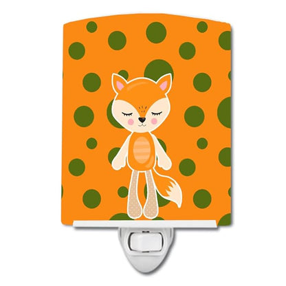 Caroline's Treasures BB9178CNL Fox #2 Ceramic Night Light Compact, UL-Certified, Ideal for Bedroom, Bathroom, Nursery, Hallway, Kitchen, 6x4x3, Multicolor