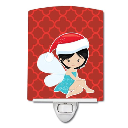 Caroline's Treasures BB8679CNL Black Haired Fairy Ceramic Night Light Compact, UL-Certified, Ideal for Bedroom, Bathroom, Nursery, Hallway, Kitchen, 6x4x3, Multicolor