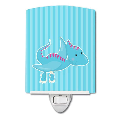 Caroline's Treasures BB8920CNL Dinosaur Pink #1 Ceramic Night Light Compact, UL-Certified, Ideal for Bedroom, Bathroom, Nursery, Hallway, Kitchen, 6x4x3, Multicolor