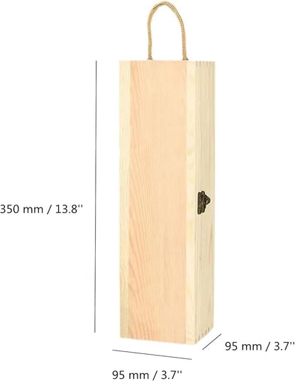 TANG SONG Wooden Wine Box Single Wine Bottle Storage Wine Gift Box with Locking Latch for Any Occasion