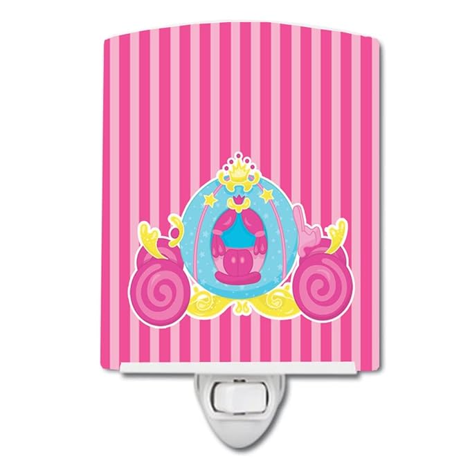 Caroline's Treasures BB8758CNL Princess Carriage Ceramic Night Light Compact, UL-Certified, Ideal for Bedroom, Bathroom, Nursery, Hallway, Kitchen, 6x4x3, Multicolor
