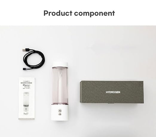 Advanced Portable Hydrogen-Rich Water Bottle, Platinum Titanium Electrode, Rechargeable 1,200mA Lithium-Ion Battery