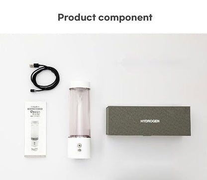 Advanced Portable Hydrogen-Rich Water Bottle, Platinum Titanium Electrode, Rechargeable 1,200mA Lithium-Ion Battery