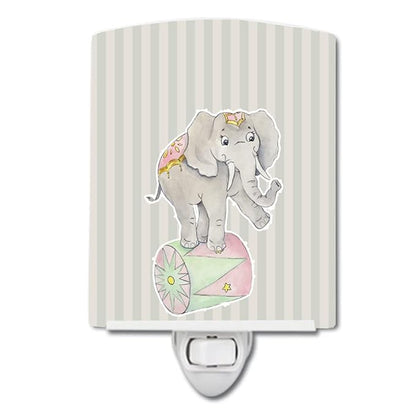 Caroline's Treasures BB6859CNL Circus Elephant Ceramic Night Light Compact, UL-Certified, Ideal for Bedroom, Bathroom, Nursery, Hallway, Kitchen, 6x4x3, Multicolor