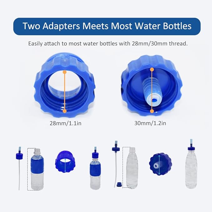 Camping Water Bag, Water Bottle Drinking Tube with Double Adapter Hydration System Drink Tube Kit for Cycling Trekking Fishing Boating Camping
