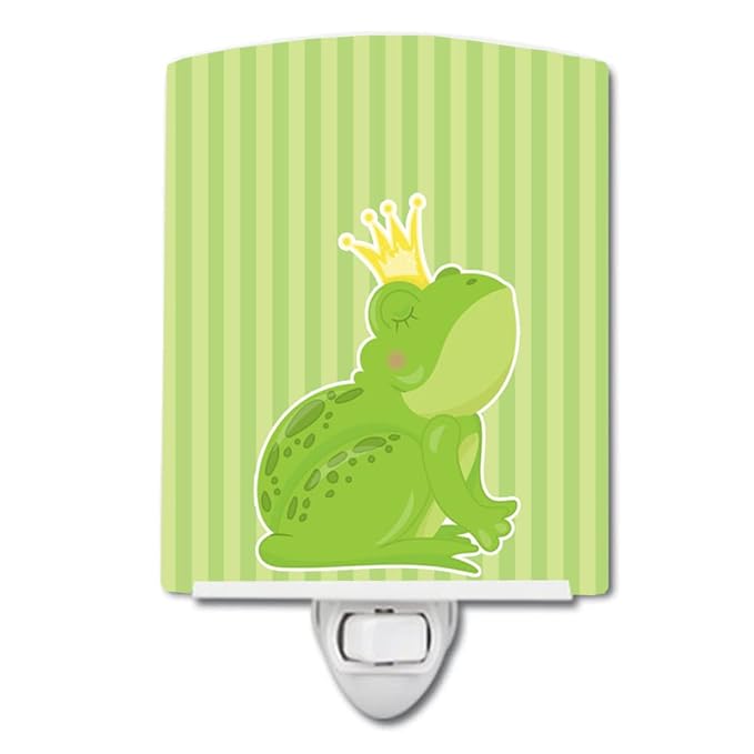 Caroline's Treasures BB8759CNL Prince Frog Ceramic Night Light Compact, UL-Certified, Ideal for Bedroom, Bathroom, Nursery, Hallway, Kitchen, 6x4x3, Multicolor