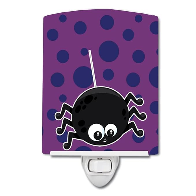Caroline's Treasures BB8790CNL Halloween Spider Ceramic Night Light Compact, UL-Certified, Ideal for Bedroom, Bathroom, Nursery, Hallway, Kitchen, 6x4x3, Multicolor
