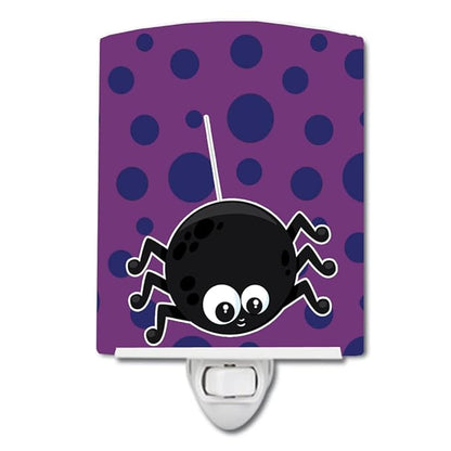 Caroline's Treasures BB8790CNL Halloween Spider Ceramic Night Light Compact, UL-Certified, Ideal for Bedroom, Bathroom, Nursery, Hallway, Kitchen, 6x4x3, Multicolor