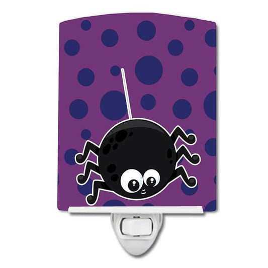 Caroline's Treasures BB8790CNL Halloween Spider Ceramic Night Light Compact, UL-Certified, Ideal for Bedroom, Bathroom, Nursery, Hallway, Kitchen, 6x4x3, Multicolor