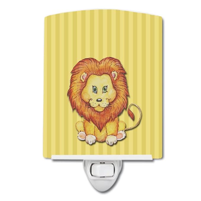 Caroline's Treasures BB7146CNL Lion Ceramic Night Light Compact, UL-Certified, Ideal for Bedroom, Bathroom, Nursery, Hallway, Kitchen, 6x4x3, Multicolor