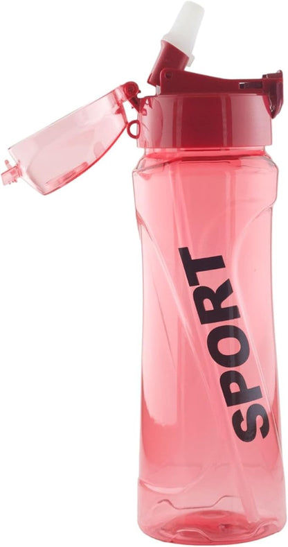 Sports water bottle with straw, easy to drink, easy to carry 22 Oz (Pink)
