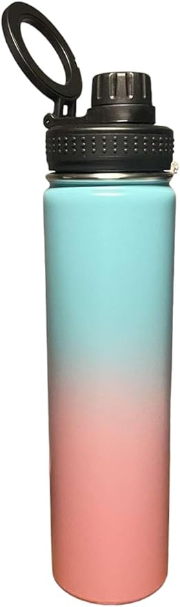 Stainless Steel Water Bottle compatible with all devices Tripod Phone Holder with booster ring -sport -gym-bottle for man & woman -25oz 360Rotate, A-Bubble Gum, 25oz-ct12