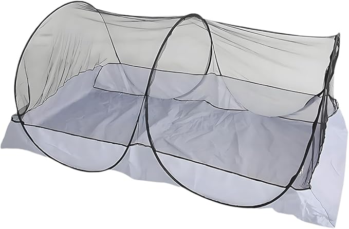 Akiky Black Mosquito Net Pop Up Bed Net Tent with Gray Bottom Portable&Foldable Bed Canopy for Bunk Bed Twin/Twin XL Bed Sleeping Tent for Indoor Outdoor