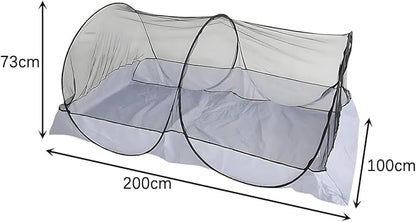 Akiky Black Mosquito Net Pop Up Bed Net Tent with Gray Bottom Portable&Foldable Bed Canopy for Bunk Bed Twin/Twin XL Bed Sleeping Tent for Indoor Outdoor