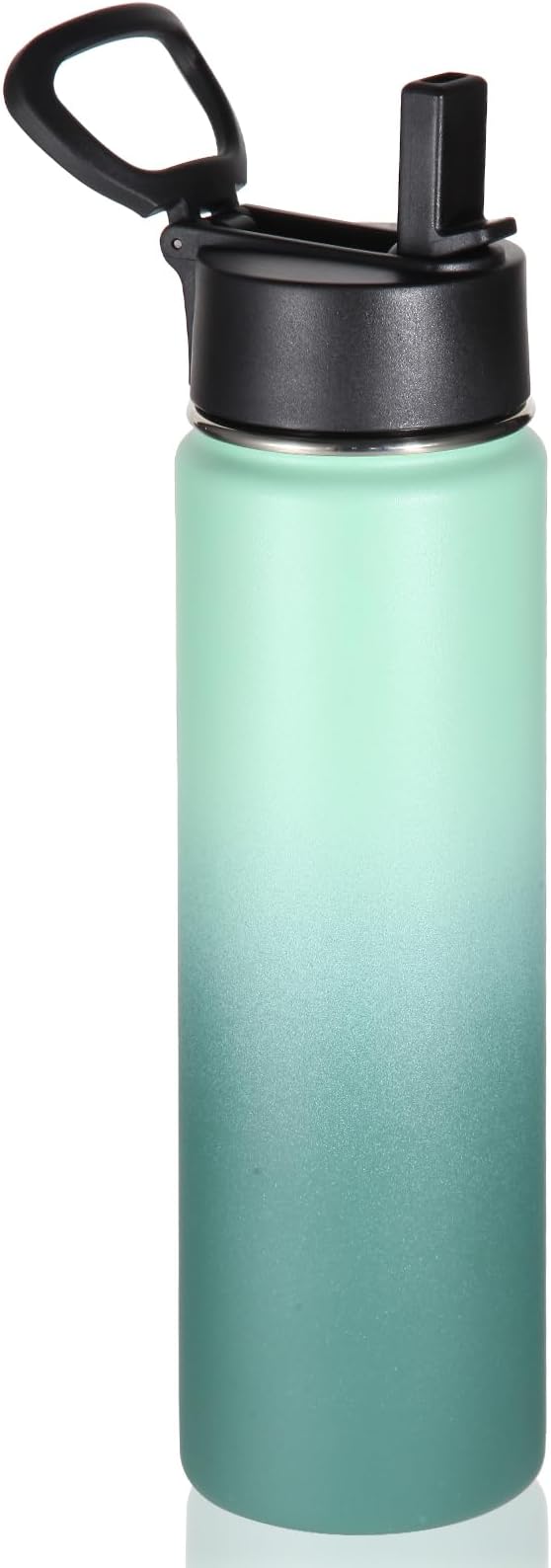 Volhoply 24 Ounce Insulated Water Bottle With Straw Lid,Stainless Steel Wide Mouth Sport Bottles With Handle,Double Wall Vacuum Thermos keep Cold,Reusable Travel Thermal Cups For Holder,Gym(Mojito,1)
