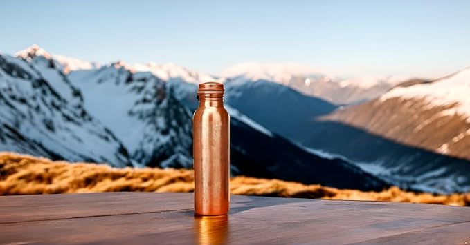 Copper Water Bottle - 34 Oz Large Ayurvedic Pure Copper Vessel For Drinking Leak Proof Antique Copper Bottle For Sport, gym, Yoga, Meditation & Ayurvedic Copper Health Benefits - 1000ml