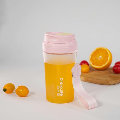 RhinoLife Premium Quality Motivational Pink Small Tiny Water Bottle with Double Drink Straw Lid, Shaker Gym Sports, BPA Free Tritan Plastic 18OZ (Fluorite Pink)