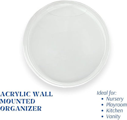 JAYKAY Acrylic Toy Dispenser & Kitchen Wall Organizer, Clear Toy Storage - Wall Mounted Round Acrylic Organizer for Coffee Pods, Packet Holder, Office Supplies Organizer (1 Style A | 1 Style B)