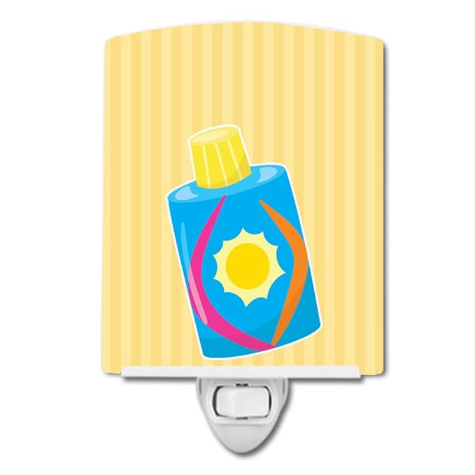 Caroline's Treasures BB8661CNL Beach Baby Girl Lotion Ceramic Night Light Compact, UL-Certified, Ideal for Bedroom, Bathroom, Nursery, Hallway, Kitchen, 6x4x3, Multicolor