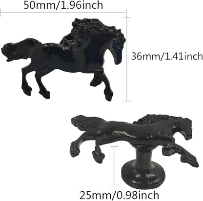 Horse Cabinet Knob 4 Pcs Drawer Dresser Knobs Pulls Cupboard Furniture Door Knobs Decorative Zinc Alloy Single Hole Handles