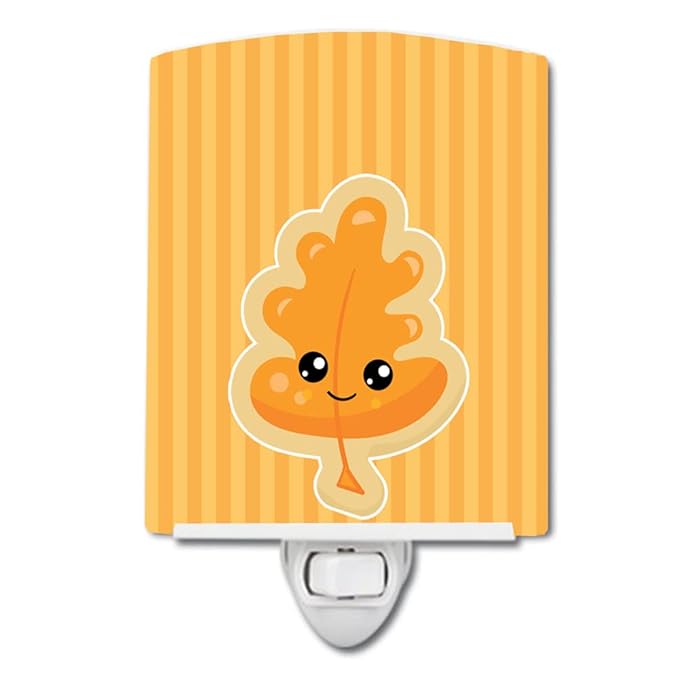 Caroline's Treasures BB8762CNL Fall Leaf Ceramic Night Light Compact, UL-Certified, Ideal for Bedroom, Bathroom, Nursery, Hallway, Kitchen, 6x4x3, Multicolor