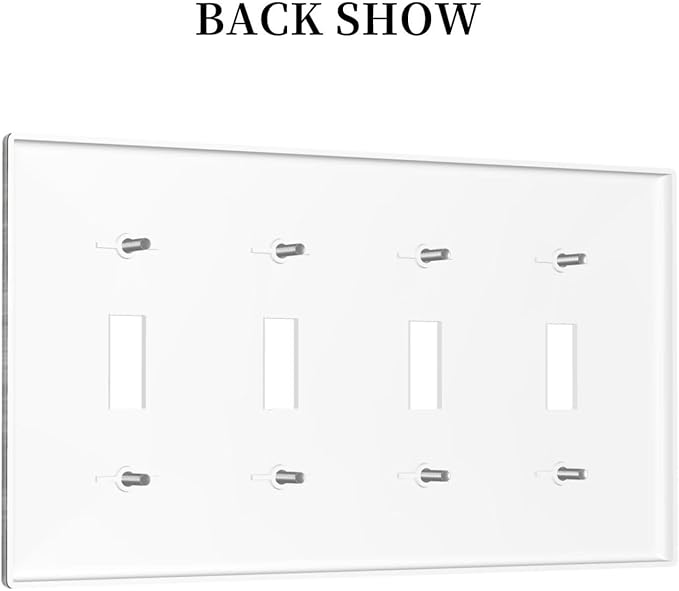 Rustic Deer Forest Vintage Wood Board Quad Toggle Boho Light Switch Covers Decorative Country Unique 4 Gang Wall Plate Electrical Faceplate Switchplate for Farmhouse Bedroom Decor