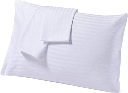 800 Thread Count 100% Egyptian Cotton Toddler Pillowcases Set of 2, Super Soft and Breathable Zipper Closer Travel Pillow Cases, 13x18 Inches, White Stripe