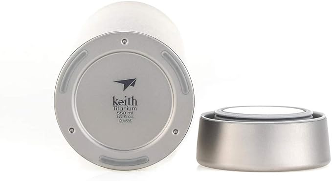 Keith Titanium Ti3101 Plastic-Free Vacuum Bottle – 18.6 fl oz ●●●●●●● Keith's 18th Anniversary: Exclusive Price!