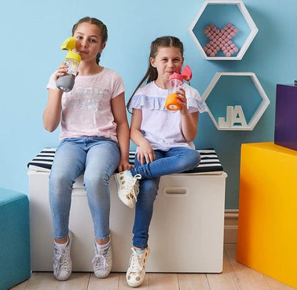 b.box 15oz Tritan Straw Bottle: Modern Water Bottle with Flip Straw for Toddlers & Kids. Spill Proof, Leak Proof, BPA Free. Great for School/Daycare or Next Step After Sippy Cups (Emerald Forest)