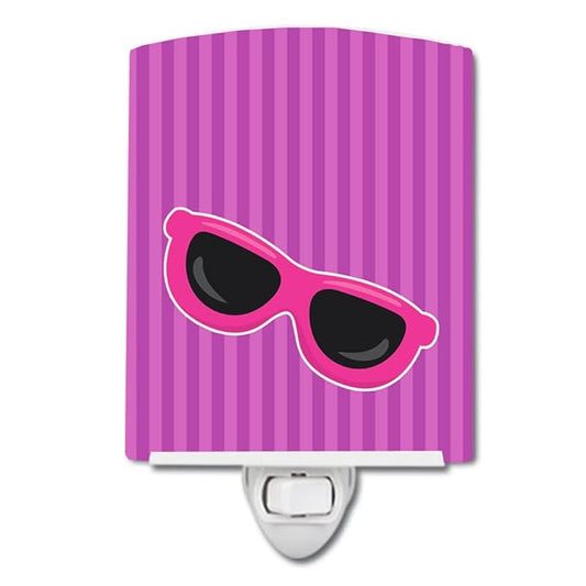 Caroline's Treasures BB8663CNL Beach Baby Girl Sunglasses Alice Ceramic Night Light Compact, UL-Certified, Ideal for Bedroom, Bathroom, Nursery, Hallway, Kitchen, 6x4x3, Multicolor