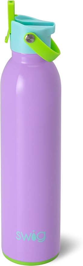 Swig Life 26oz Insulated Water Bottle with Straw & Flip + Sip Handle | Leak Proof, Dishwasher Safe, Cup Holder Friendly, Stainless Steel Water Bottle in Ultra Violet
