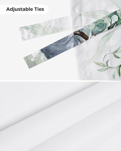 Fall Thanksgiving Blackout Tie Up Valance Curtains for Kitchen Windows Navy Blue Pumpkins Green Eucalyptus Leaves Window Toppers Balloon Shades for Living Room/Bathroom/Bedroom,42" X 18",Sage Plaid