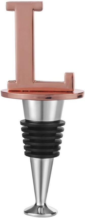 Miicol Wine Bottle Stopper, Prosecco Stopper, Rose Gold Wine Stopper, Personalised Champagne Stopper, Initial Wine Stopper, Funny Prosecco Gift, Wine Lovers Gift, Kitchen Decor, Letter L