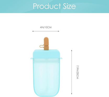 Yardwe Cute Water Bottle, 300ML Creative Ice Cream Popsicle Cups with Adjustable Shoulder Strap, Plastic Water Bottles Drinking Bottles for Camping Sports Travel