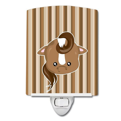 Caroline's Treasures BB6927CNL Horse Face Ceramic Night Light Compact, UL-Certified, Ideal for Bedroom, Bathroom, Nursery, Hallway, Kitchen, 6x4x3, Multicolor