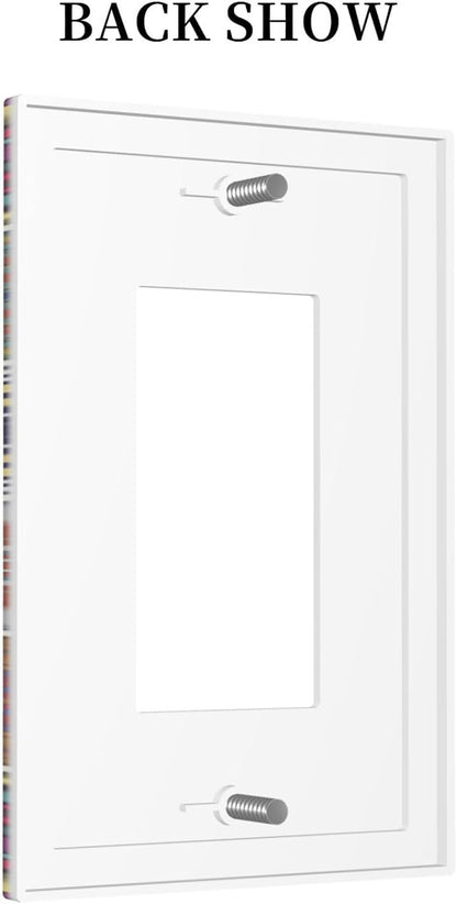 Morocco Talavera Mexican Tiles Printed Colroful Mandala 1 Gang Rocker Light Switch Covers Single Decora Outlet Wall Plate Decorative Switchplate Faceplate GFCI for Kitchen Bathroom Bedroom Decor