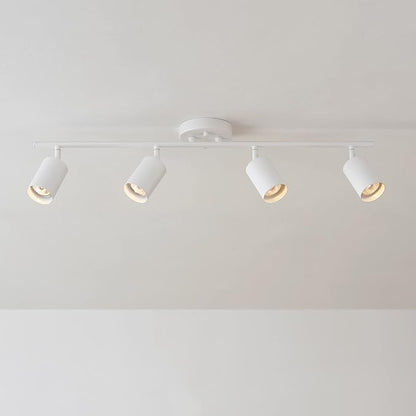 Globe Electric Pratt 4-Light Track Lighting, Matte White, Bulb Not Included